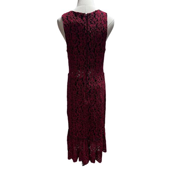 Alexia Admor Womens Floral Lace Sheath Peplum Hem Sleeveless Red Dress sz XL - Picture 14 of 14